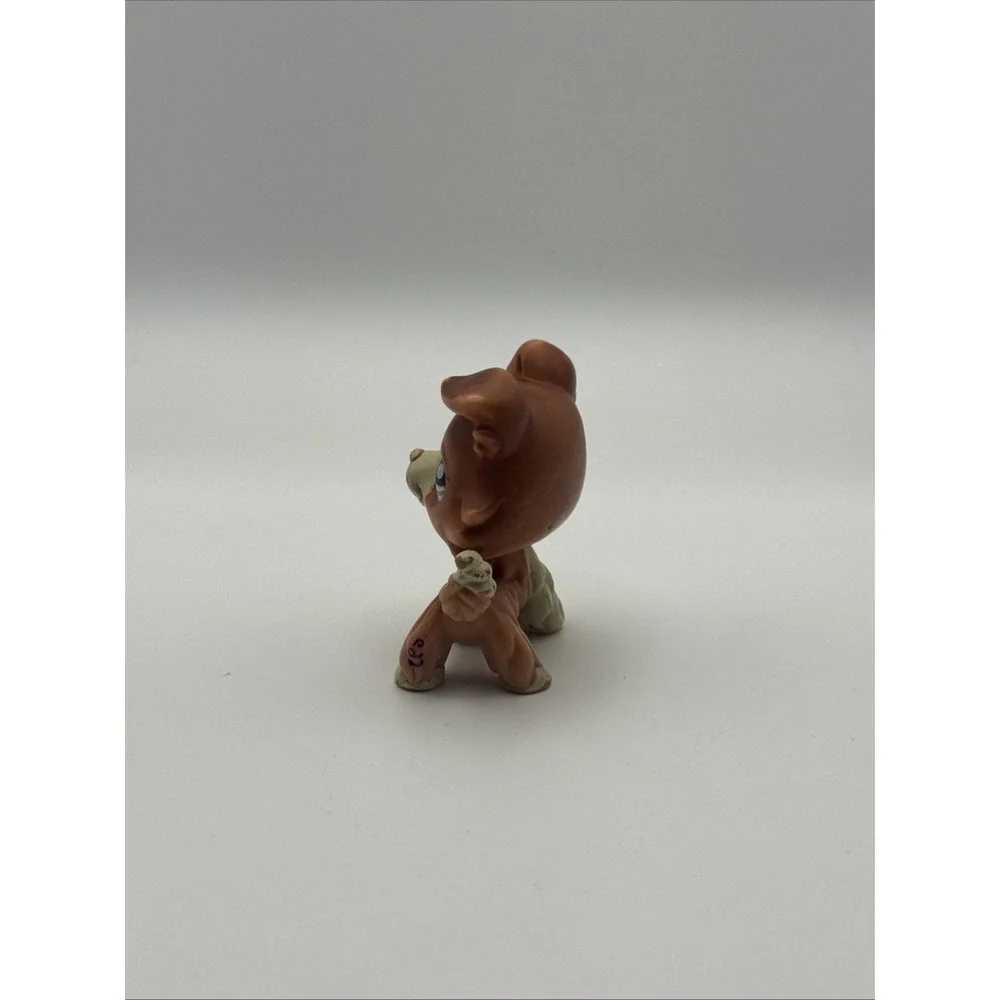 Authentic LPS Littlest Pet Shop Collie Dog #1542 Red Brown Blue Eyes Hasbro G2